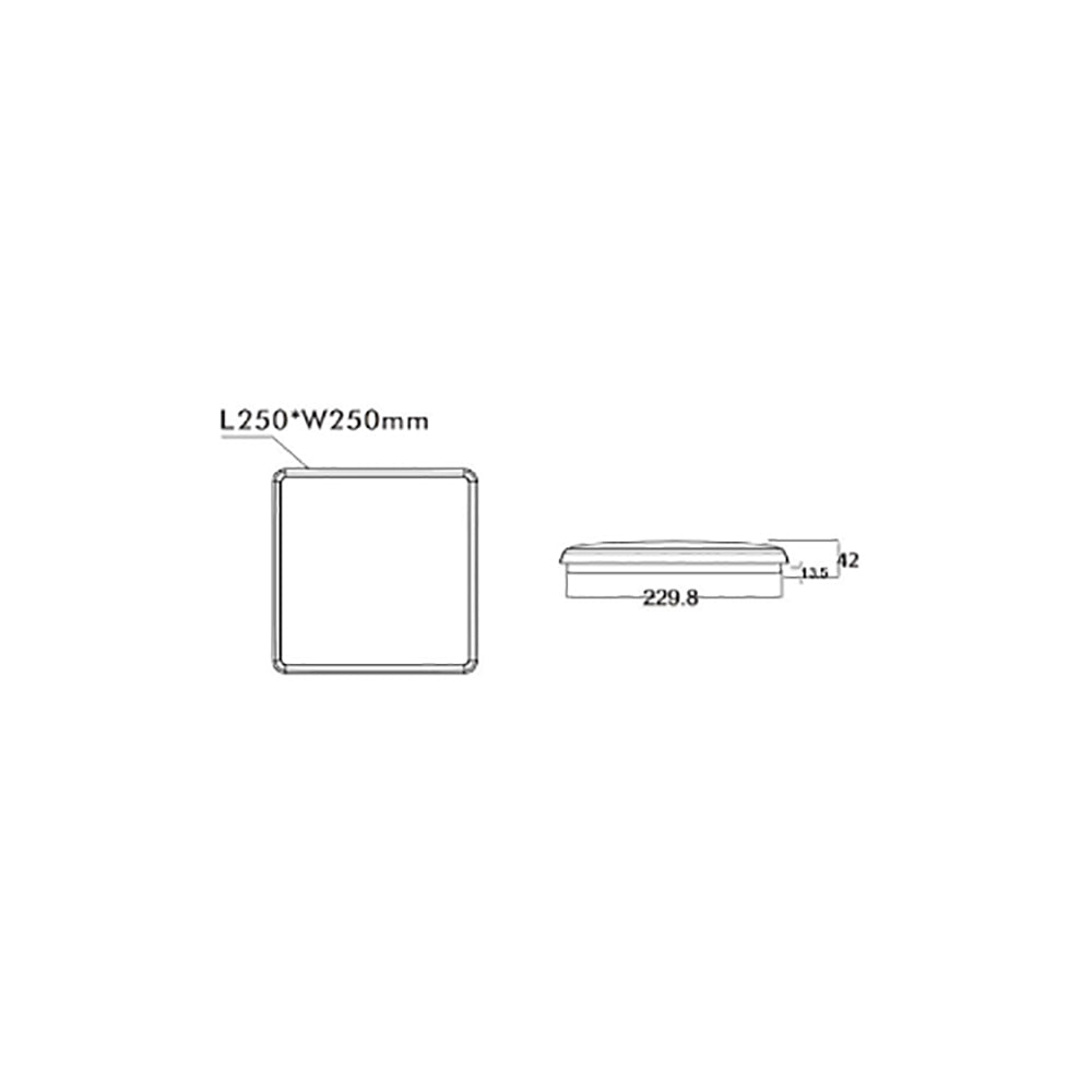 Square LED Oyster Light 15W White Aluminium 3CCT - AC9002/PRE/15W/TC