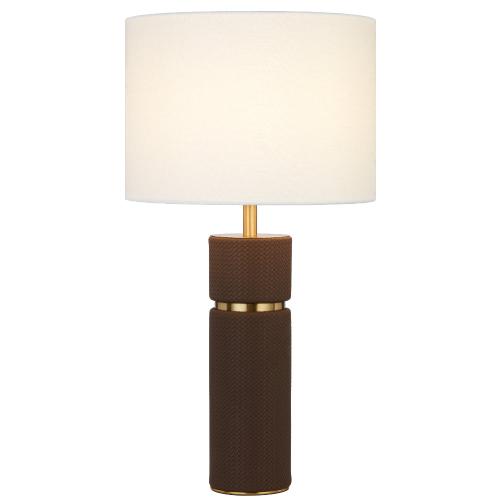 Valda Table Lamp Brown, Antique Gold & Ivory - VALDA TL-BRWIV