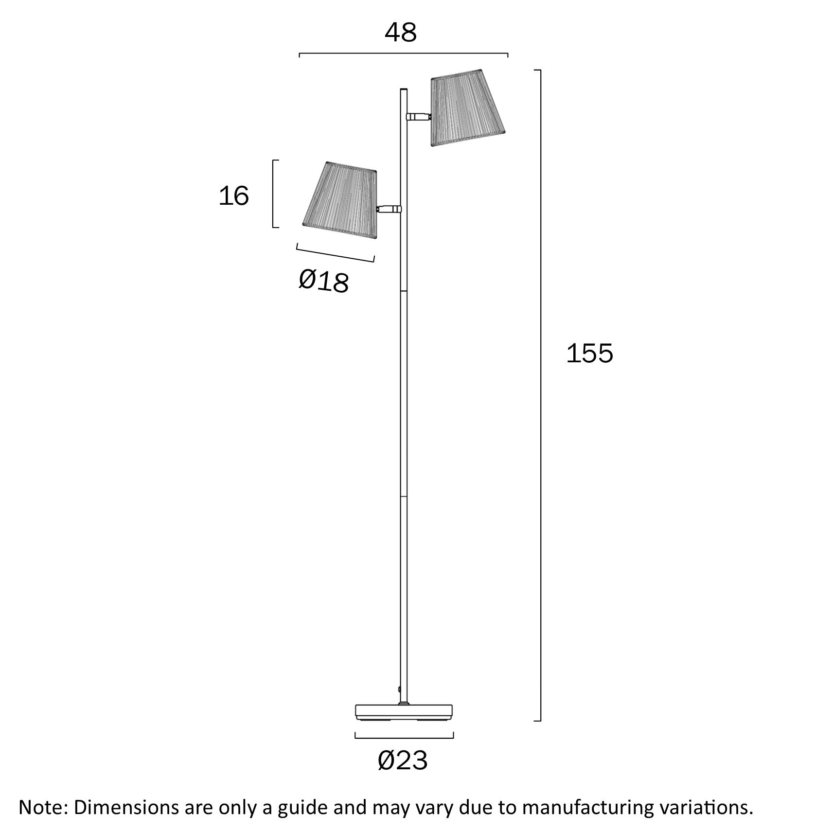 Valora Floor Lamp Gun Metal & Black - VALORA FL2-GMBK