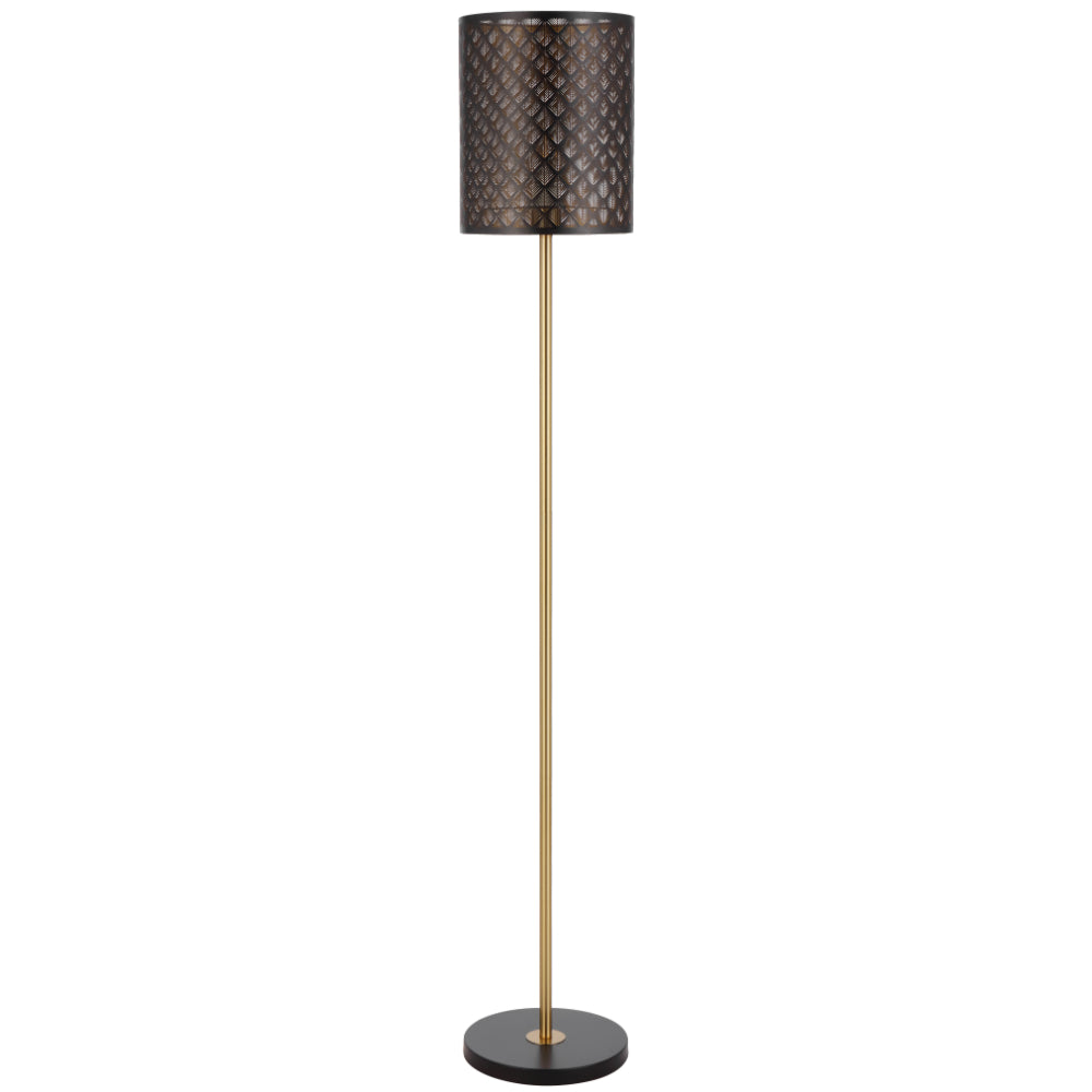 Valtor Floor Lamp Black & Antique Gold - VALTOR FL-BK