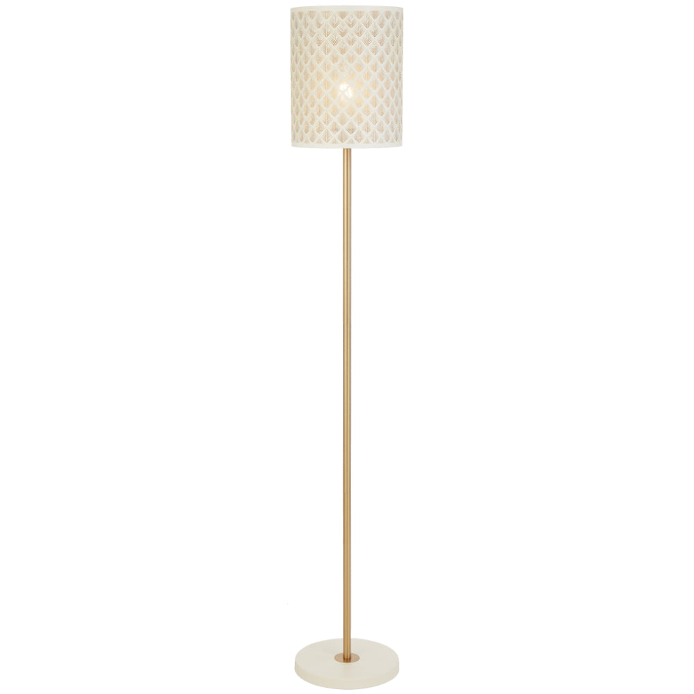 Valtor Floor Lamp White & Antique Gold - VALTOR FL-WH
