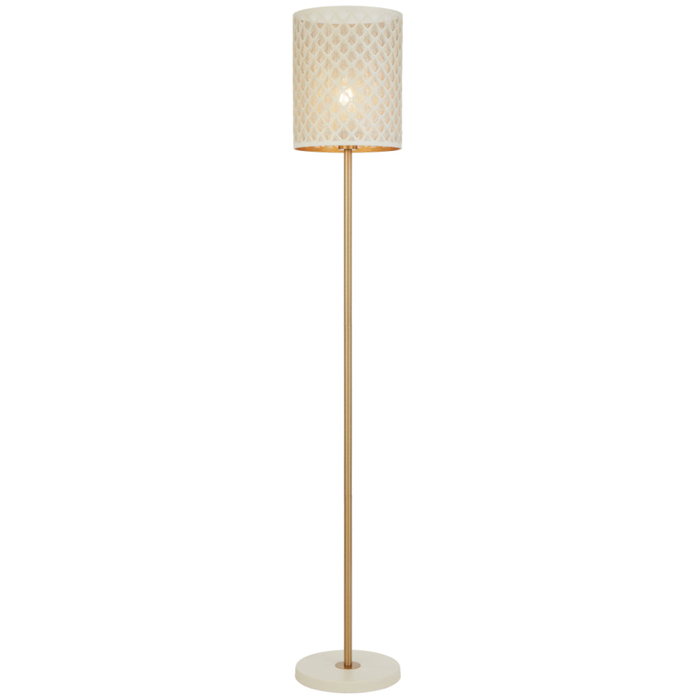 Valtor Floor Lamp White & Antique Gold - VALTOR FL-WH
