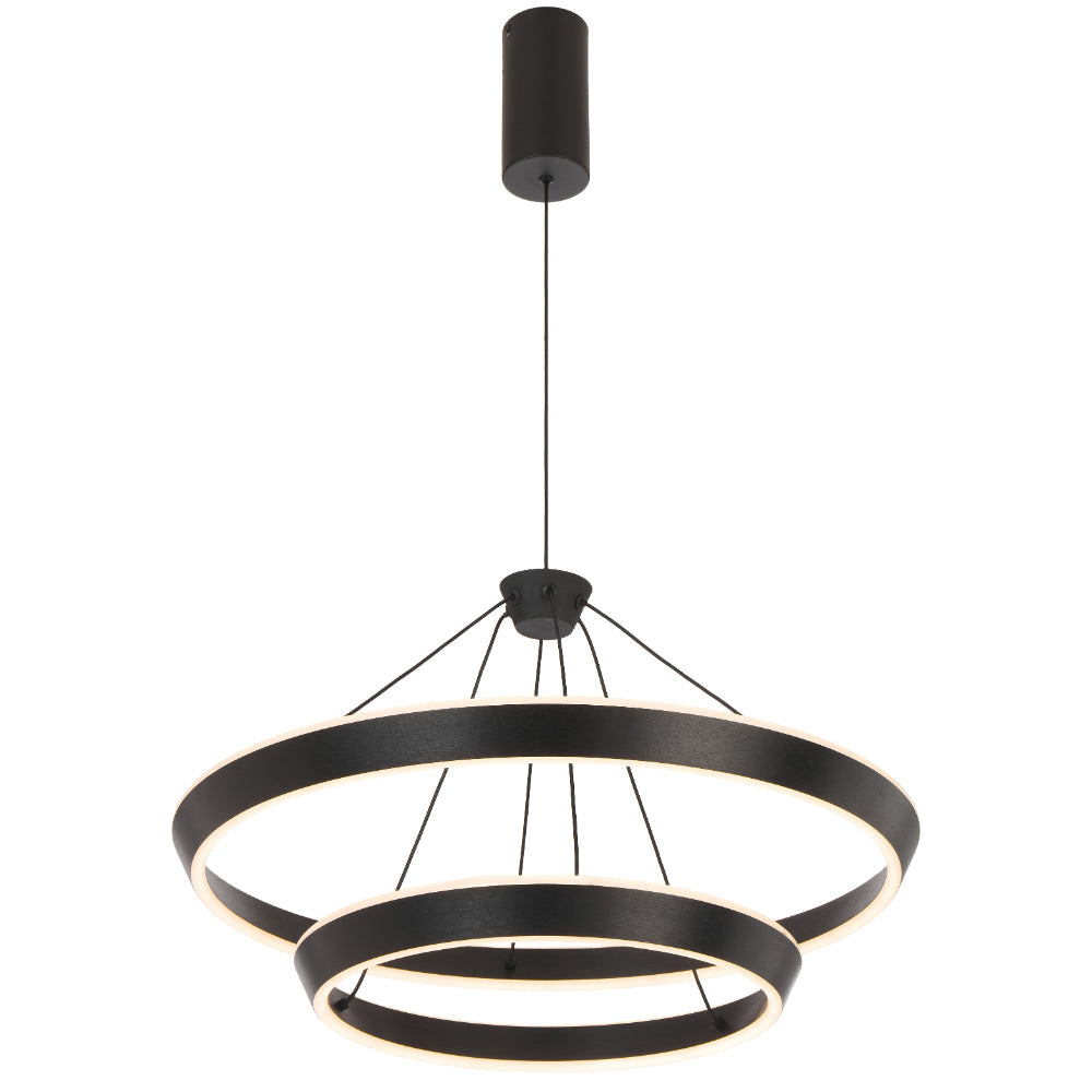 Vantel 2 Tier LED Pendant 48W Tri Colour Black - VANTEL PE2T-BK