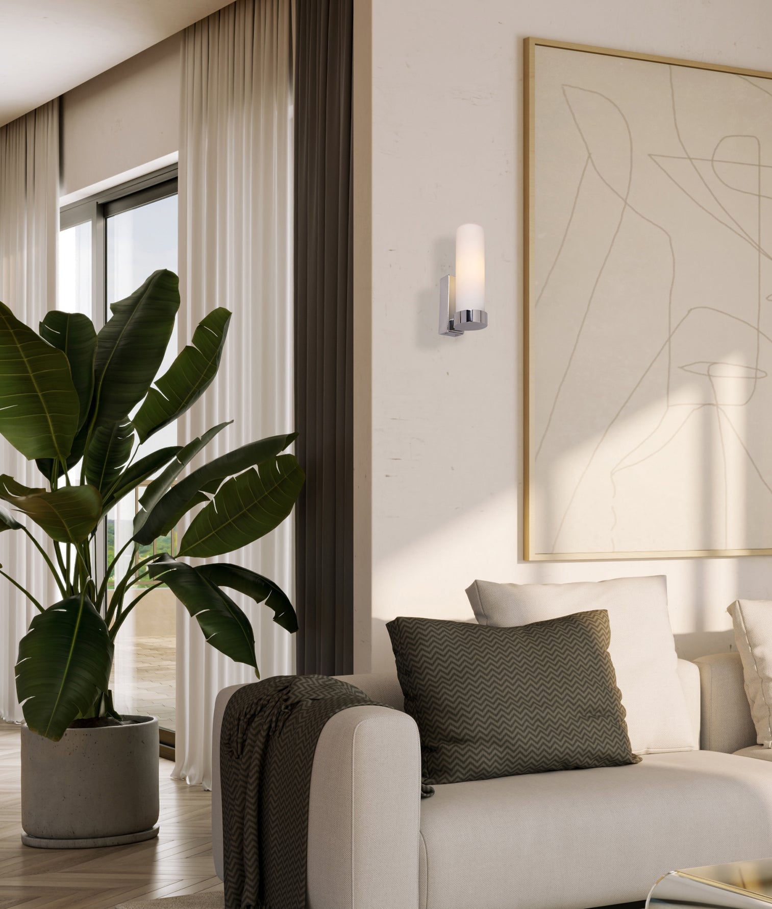 Vara Wall Light Chrome & Opal - VARA8