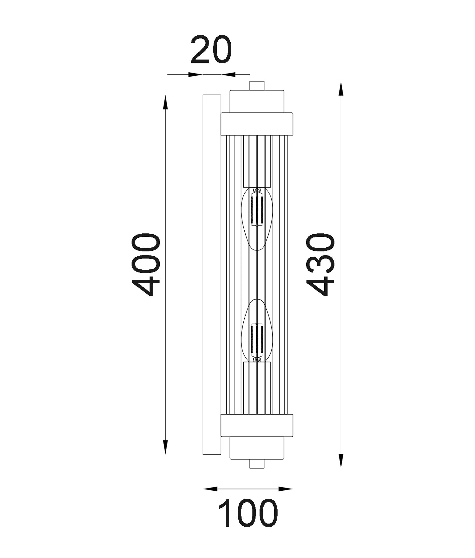 Varillas Up & Down Wall Light Chrome - VARILLAS2