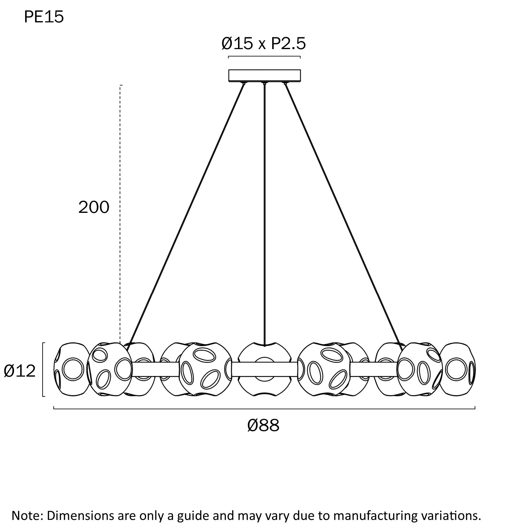 Varlin Pendant Light Black - VARLIN PE15-BKMR