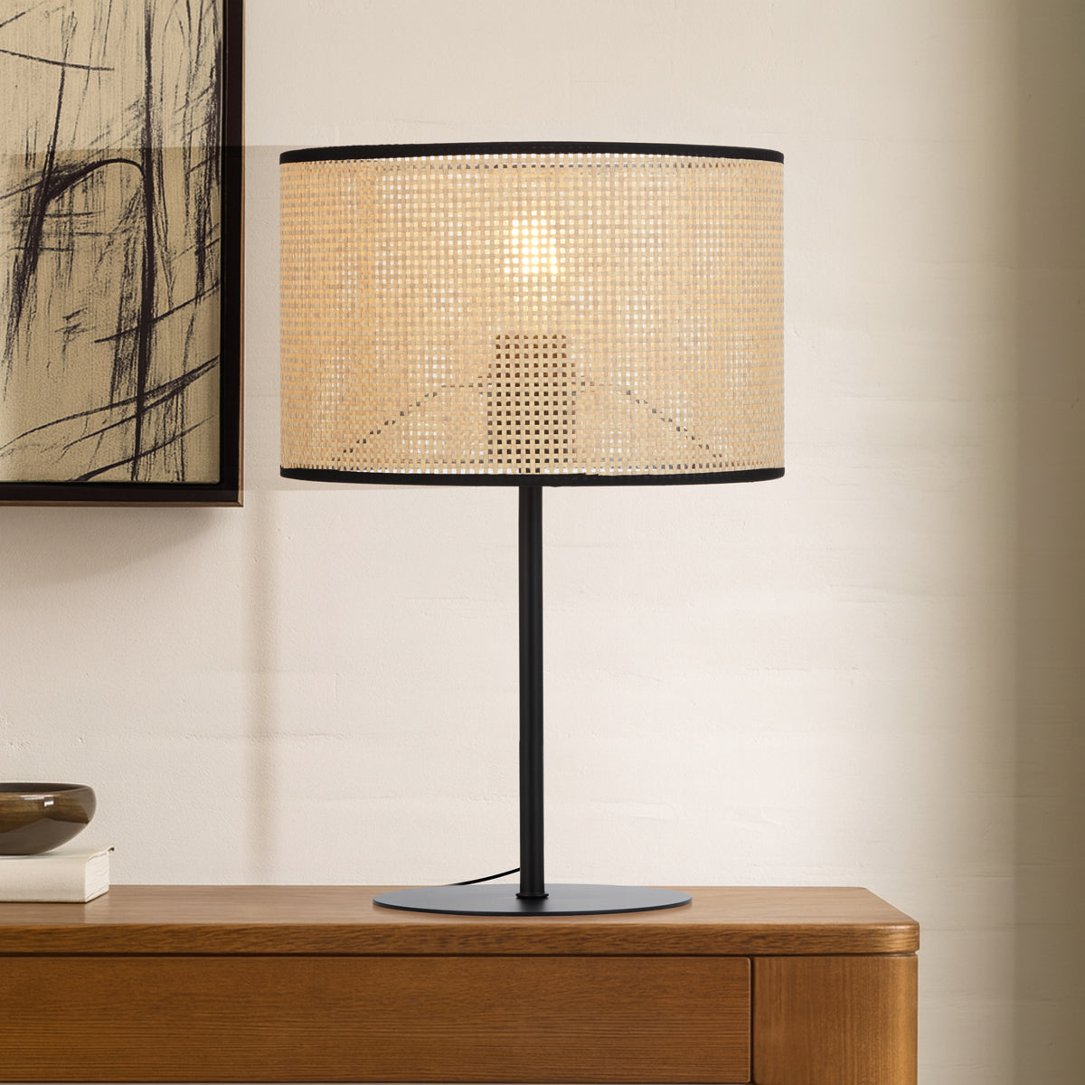 Velice Table Lamp Black & Natural - VELICE TL-BK