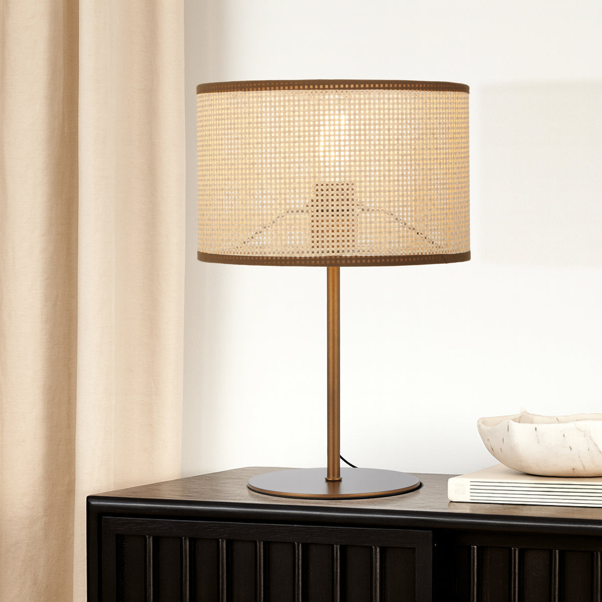 Velice Table Lamp Vintage Brass & Natural - VELICE TL-VB