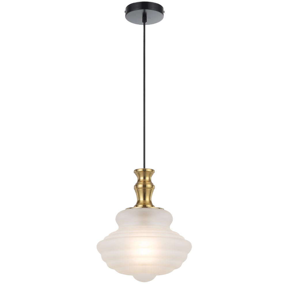 Verdun 265mm Pendant Light Antique Gold & Frost - VERDUN PE26-AGFR