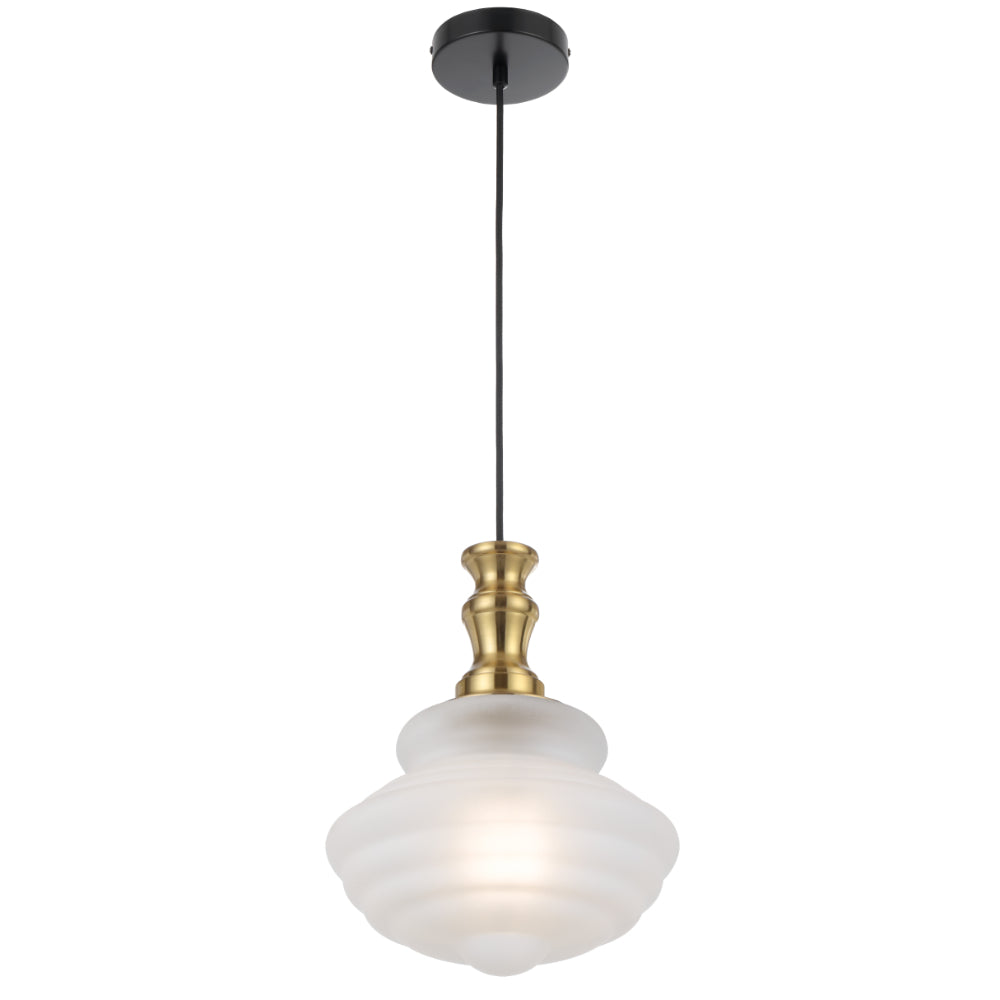 Verdun 265mm Pendant Light Antique Gold & Frost - VERDUN PE26-AGFR