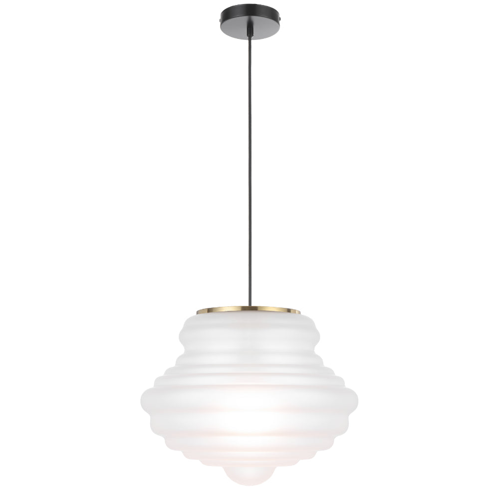 Verdun 400mm Pendant Light Antique Gold & Frost - VERDUN PE40-AGFR