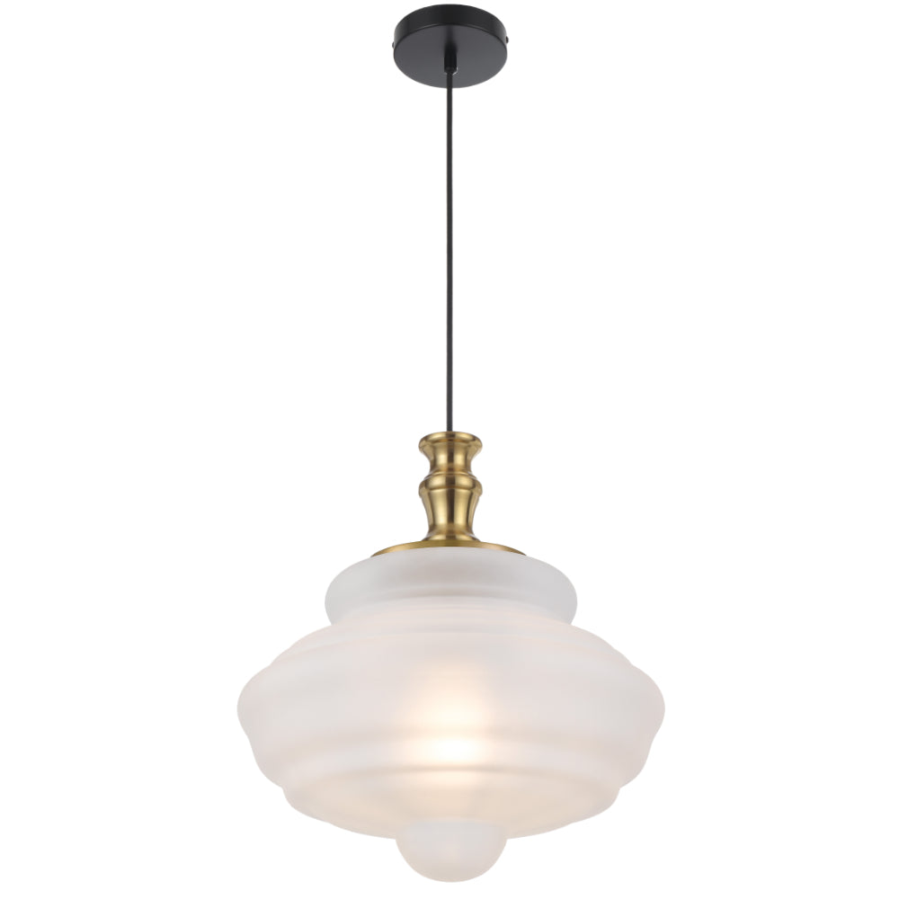 Verdun 400mm Pendant Light Antique Gold & Frost - VERDUN PE40-AGFR