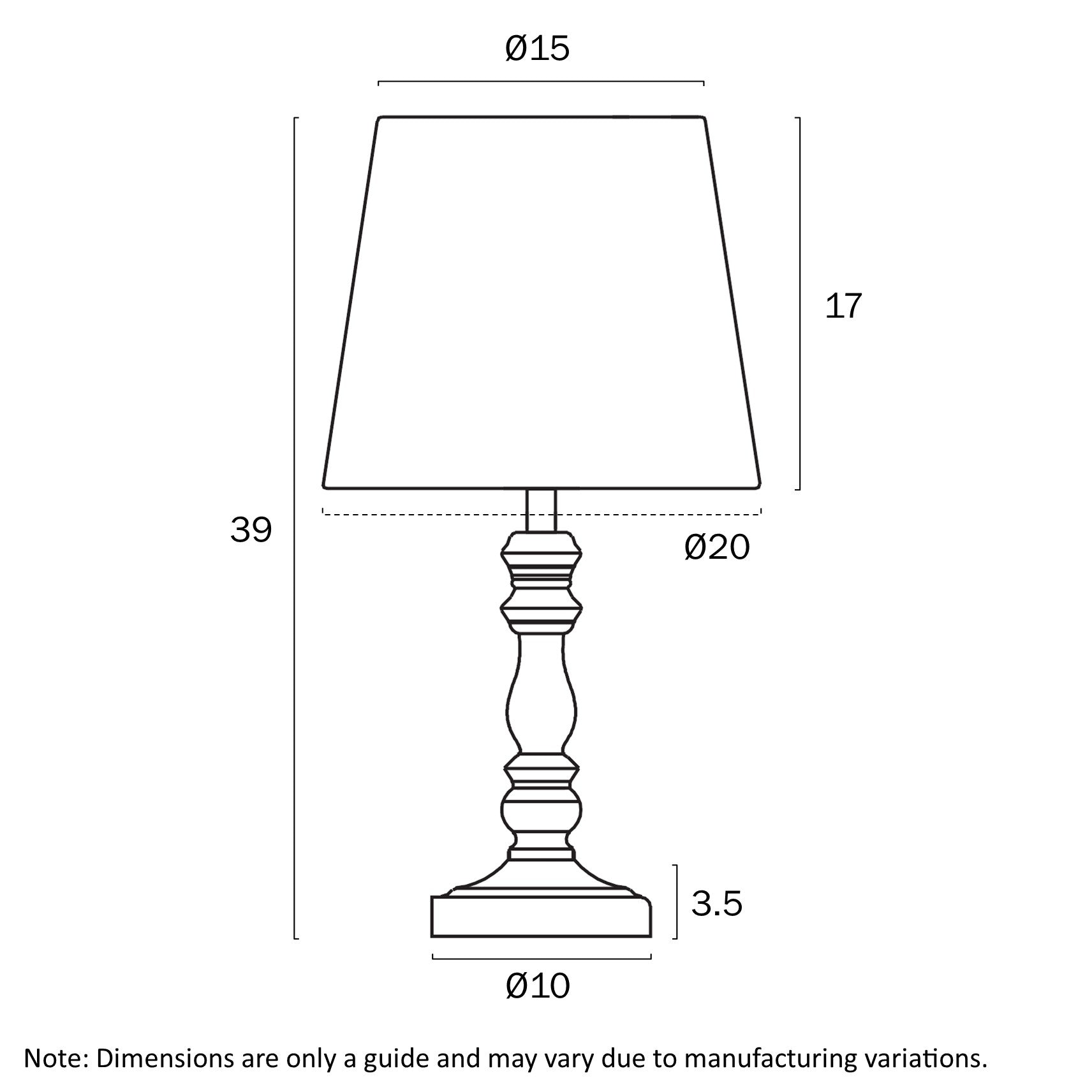 Vida Table Lamp Chrome / Ivory - VIDA TL-NKIV