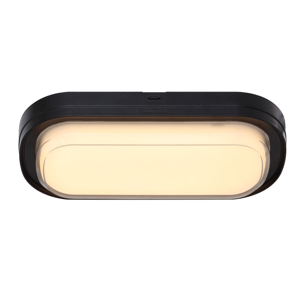 Viggo LED Rectangle Bunker Light 16W TRI Colour Black - VIGGO RE27-BK