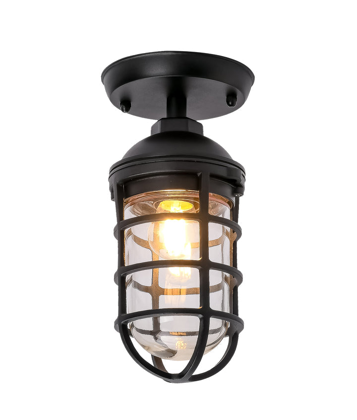 Villaku Aluminium Outdoor Close To Ceiling Light Matte Black - VILLAKU1