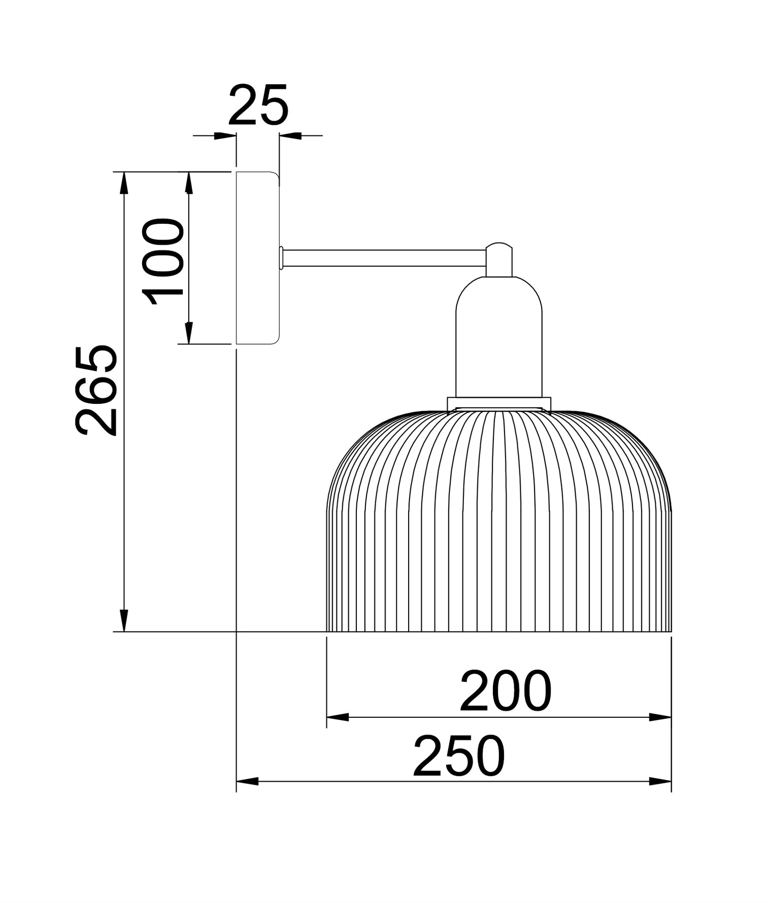 Vintaj Dome Glass Wall Light Copper Painted - VINTAJ4W