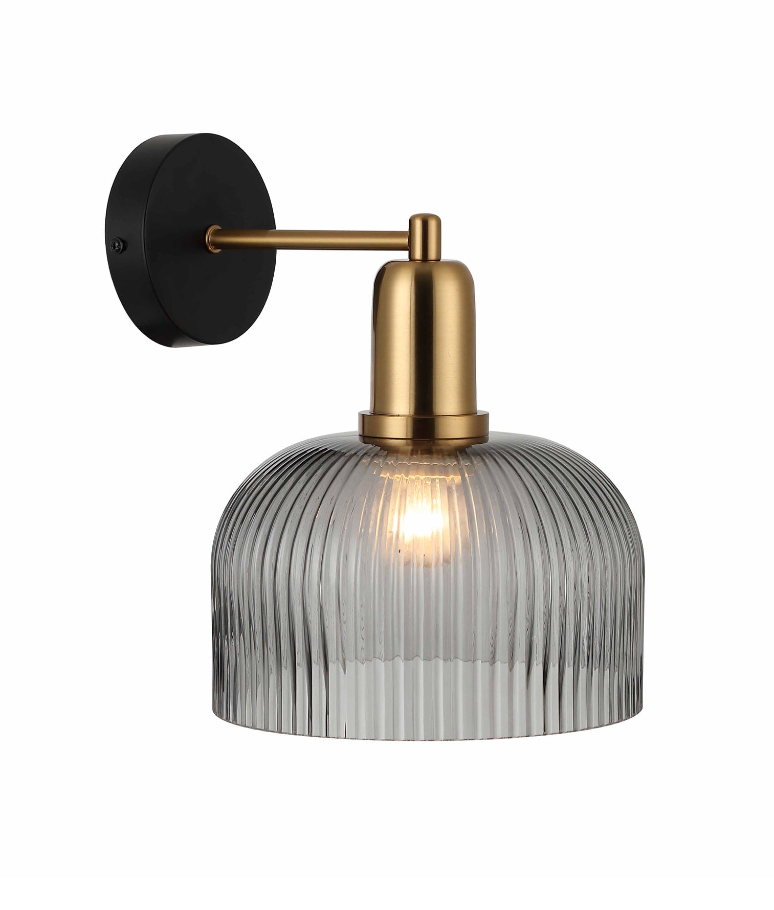 Vintaj Dome Glass Wall Light Smokey Black - VINTAJ1W