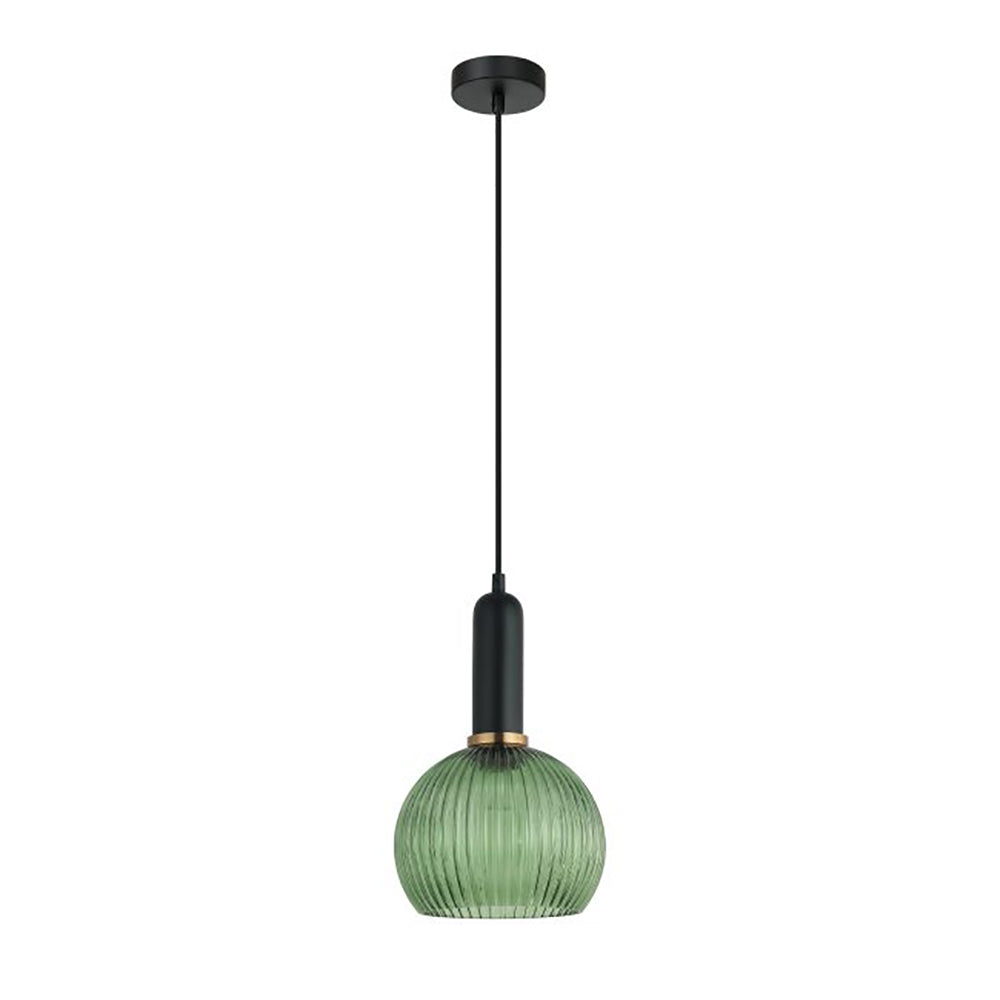 Buy Pendant Lights Australia Interior Wine Ribbed Glass 1 Light Pendant Green - VINTAJ2