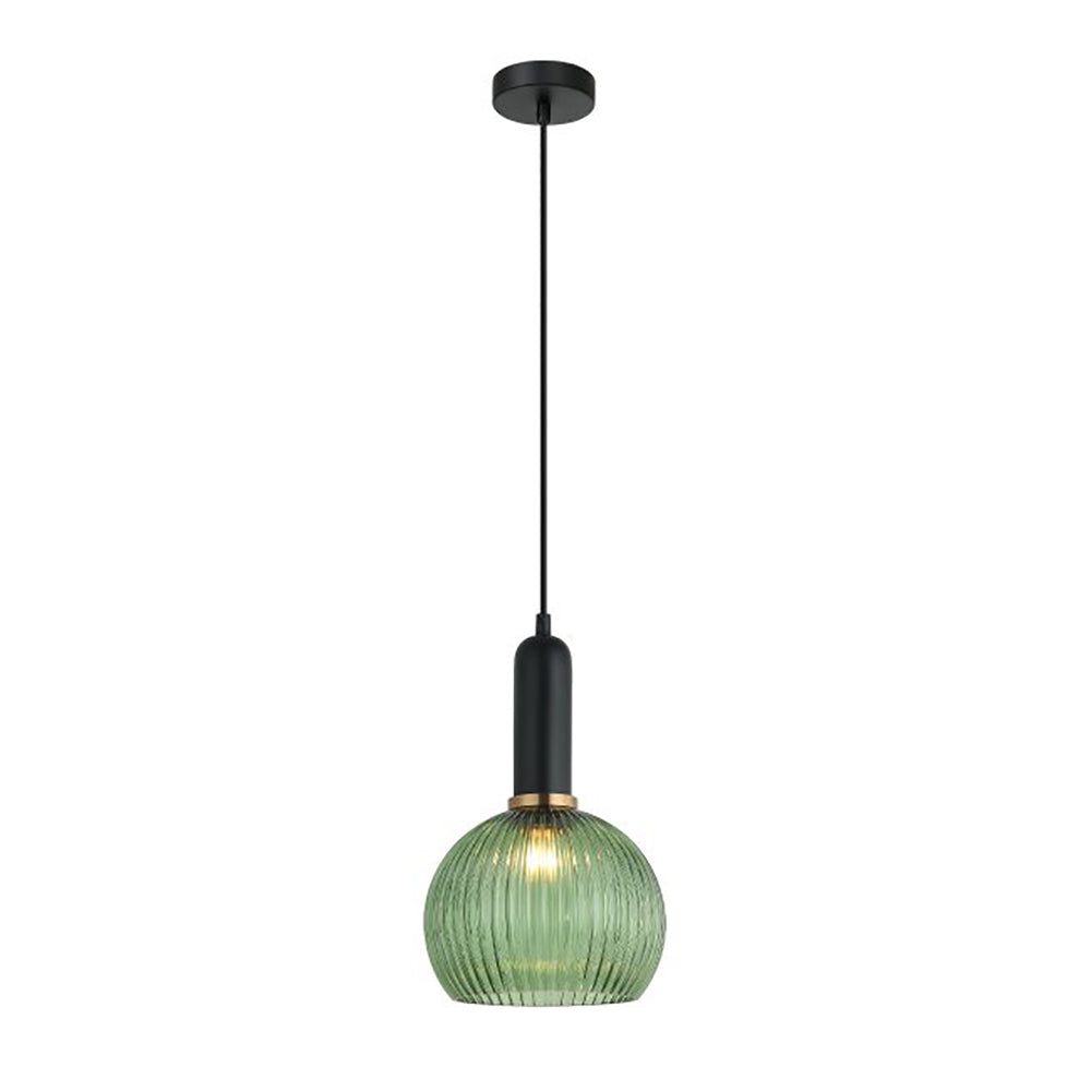 Buy Pendant Lights Australia Interior Wine Ribbed Glass 1 Light Pendant Green - VINTAJ2