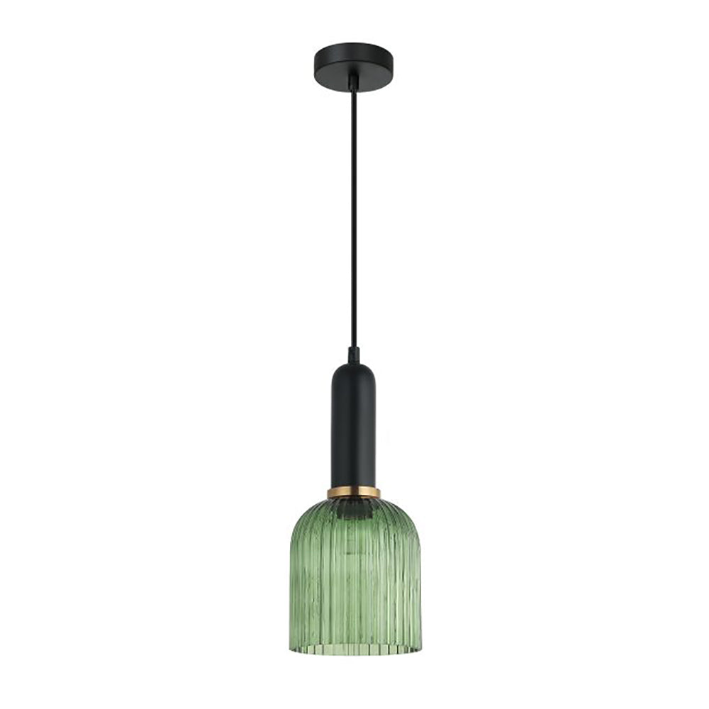 Buy Pendant Lights Australia Interior Ellipse Ribbed Glass 1 Light Pendant Green - VINTAJ8