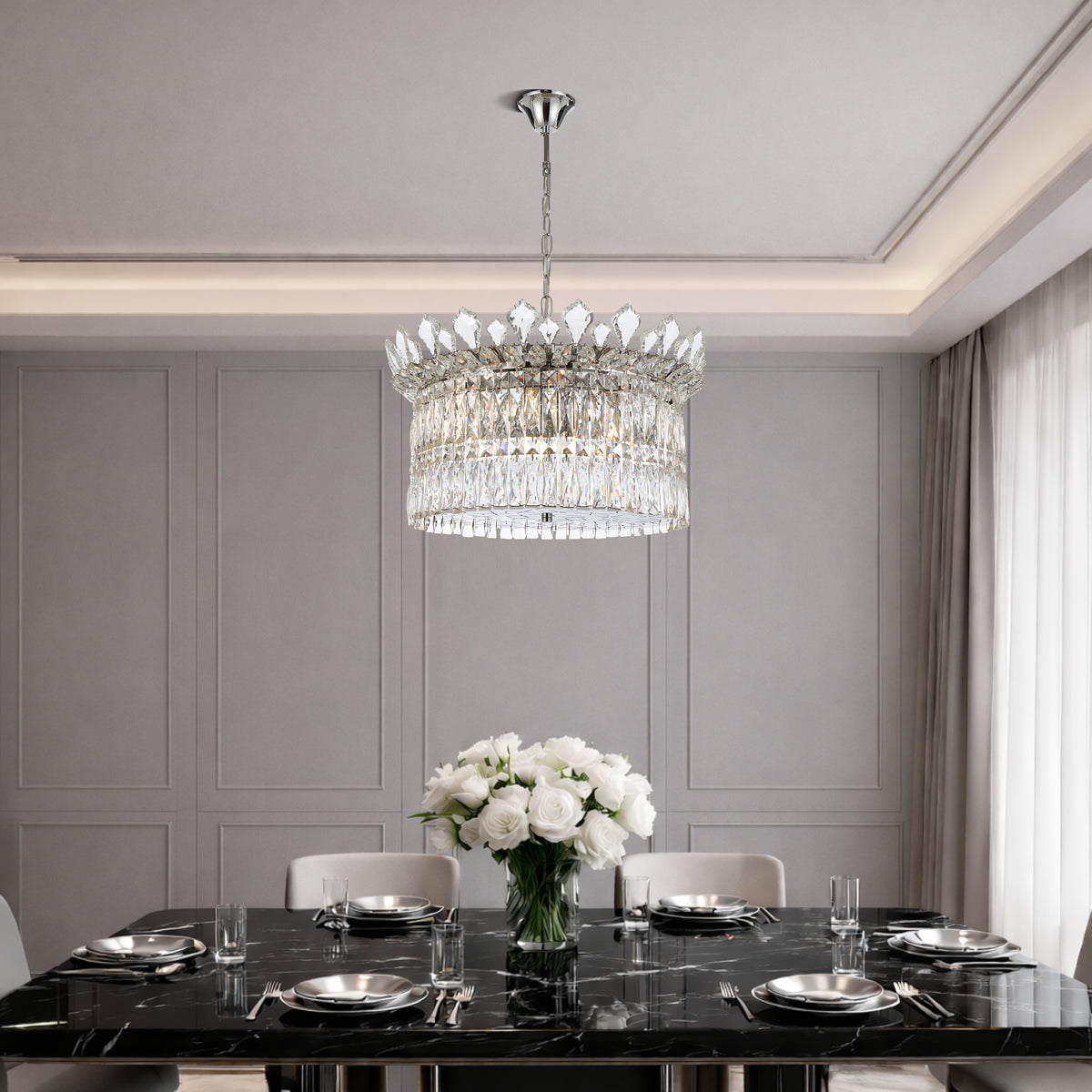 Virell 9 Light Pendant Chrome & Clear - VIRELL PE9-CH