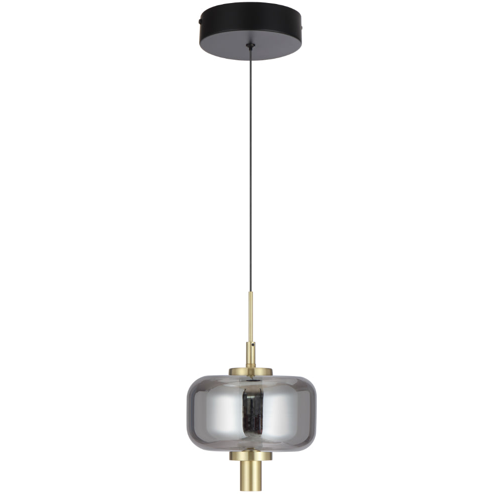 Volen LED Pendant Light 8W 3000K Black & Smoke - VOLEN PE1-BKSM