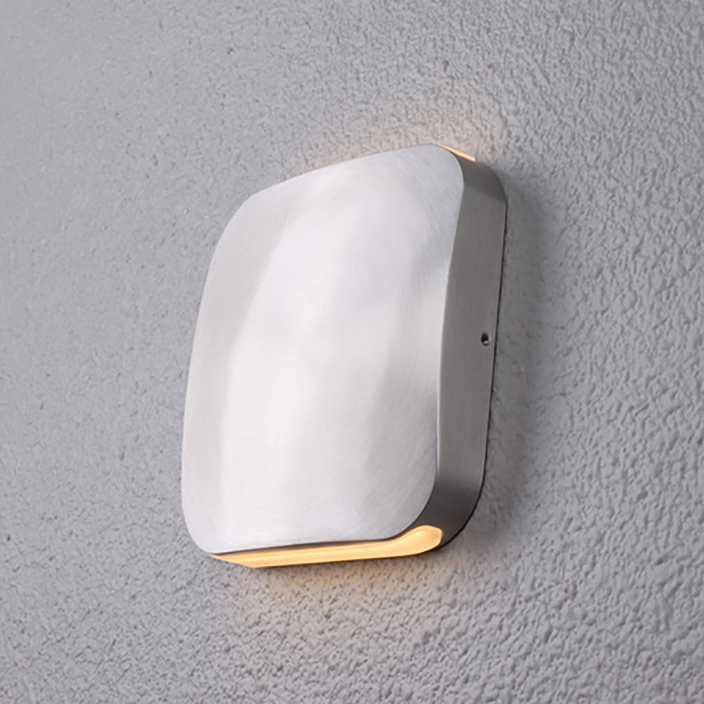 VOX Exterior LED Surface Mounted Up/Down Wall Light Polished Aluminium 9W 3000K IP54 - VOX3