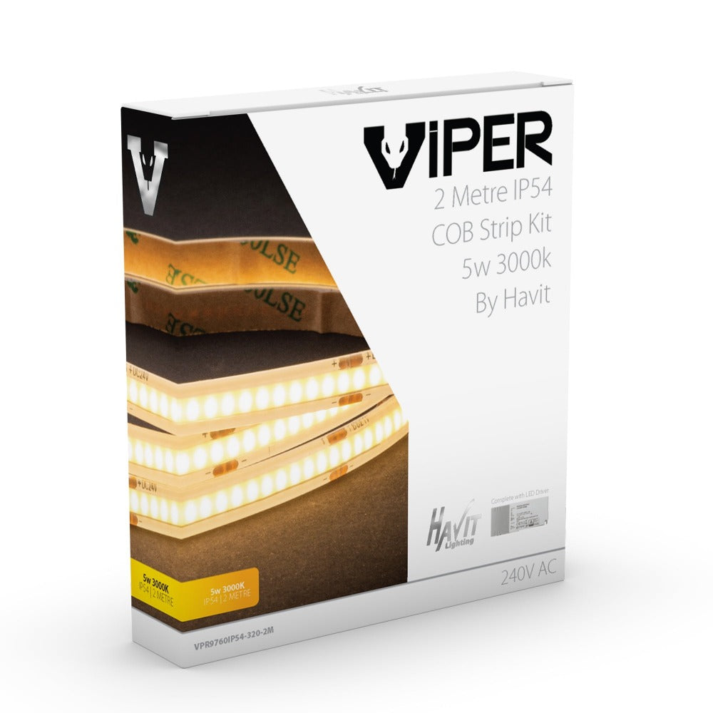 Buy LED Strip Lights Australia Viper LED Strip Light Kit 2M 5W 3000K - VPR9760IP54-320-2M