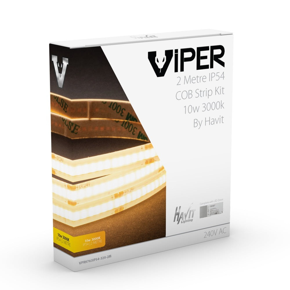 Buy LED Strip Lights Australia Viper LED Strip Light Kit 2M 10W 3000K - VPR9763IP54-320-2M