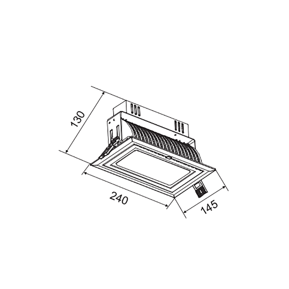 Buy Recessed LED Downlights Australia Vector Rectangle Adjustable Recessed LED Downlight White Aluminium 3CCT - 171007