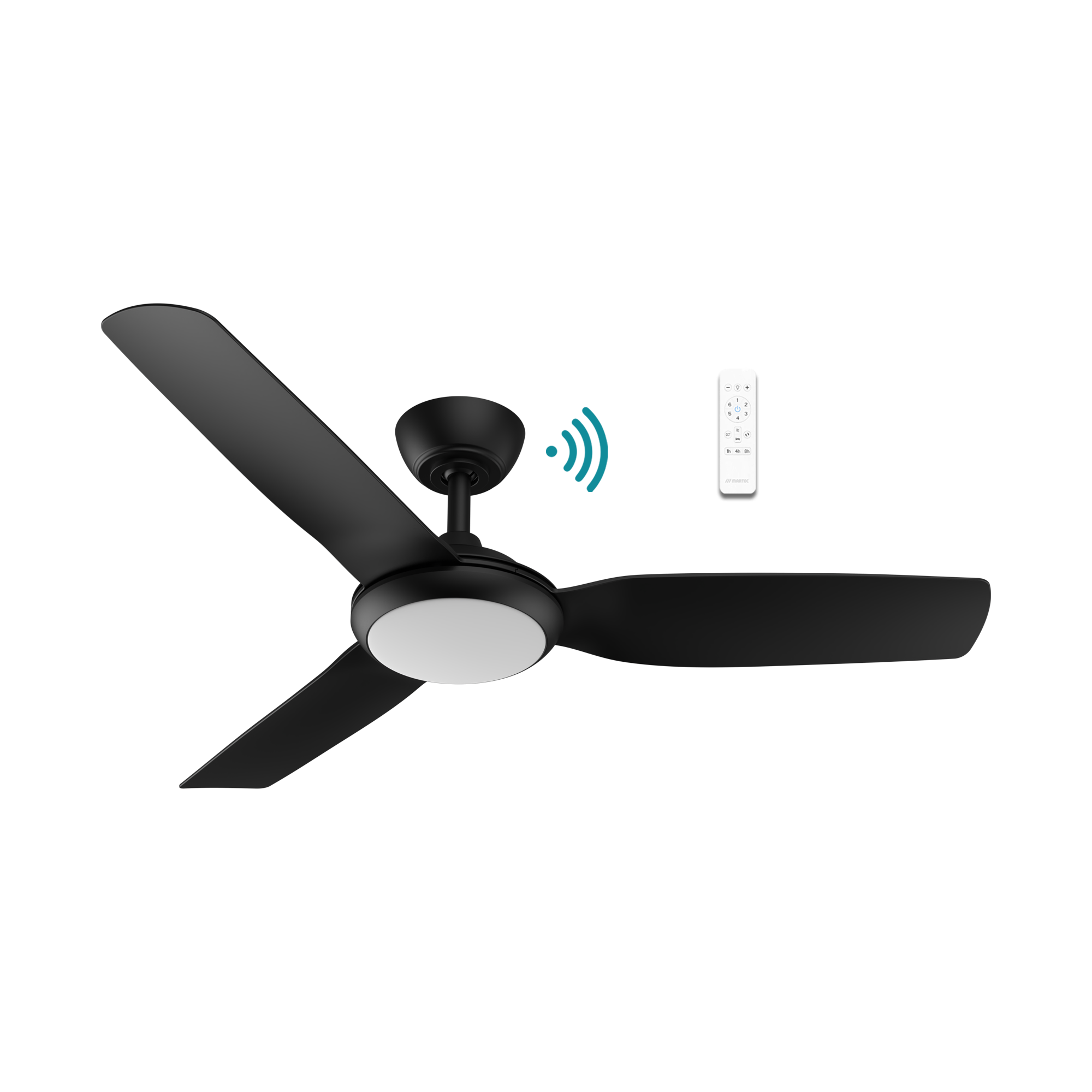 Viper DC Ceiling Fan With LED Light 52" 3 Blade Matt Black With WIFI Remote - MVDC1333M