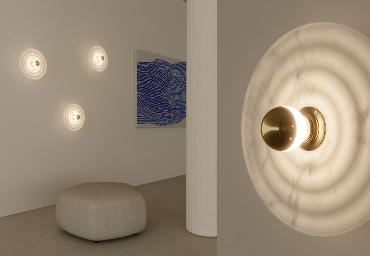 Wave Wall Light Brass - ARO.A1053/10/ORO+1094/30