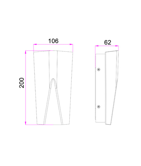 Wigtri Aluminium UP & Down LED Wall Light White 11W TRI Colour - WIGTRI2