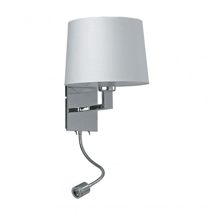 Dawson Bedside Reading 2 Lights White / Chrome Fabric - WL2252-WH