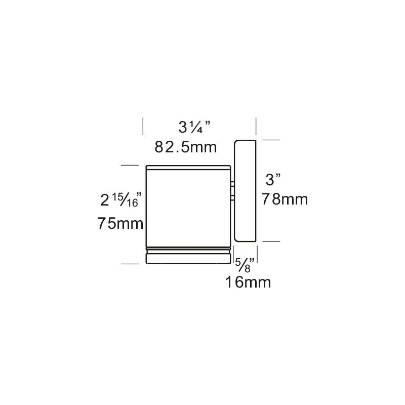 Wall Surface Mounted Downlight Black - DL/BK