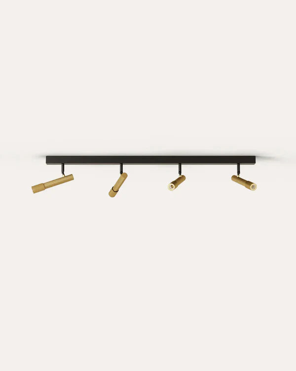 Ycro LED 4 light Ceiling Light 8W 3000K Matte Black and Brass or Matte Black