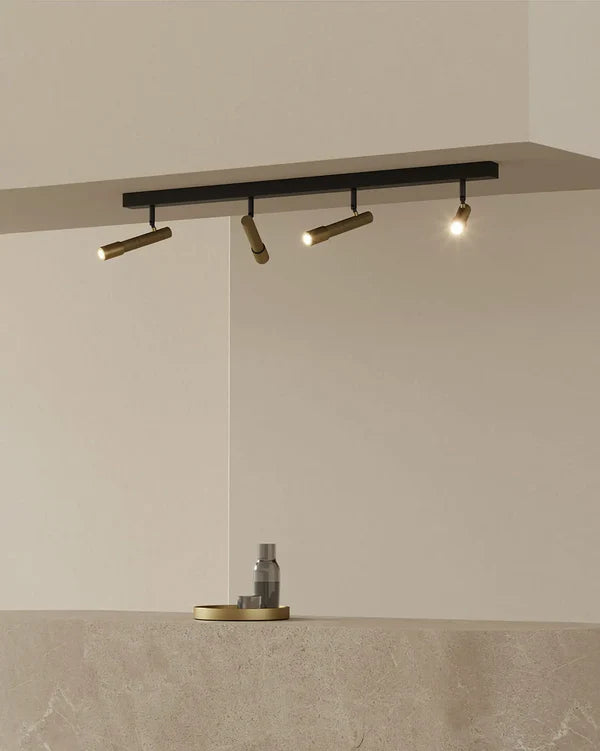 Ycro LED 4 light Ceiling Light 8W 3000K Matte Black and Brass or Matte Black