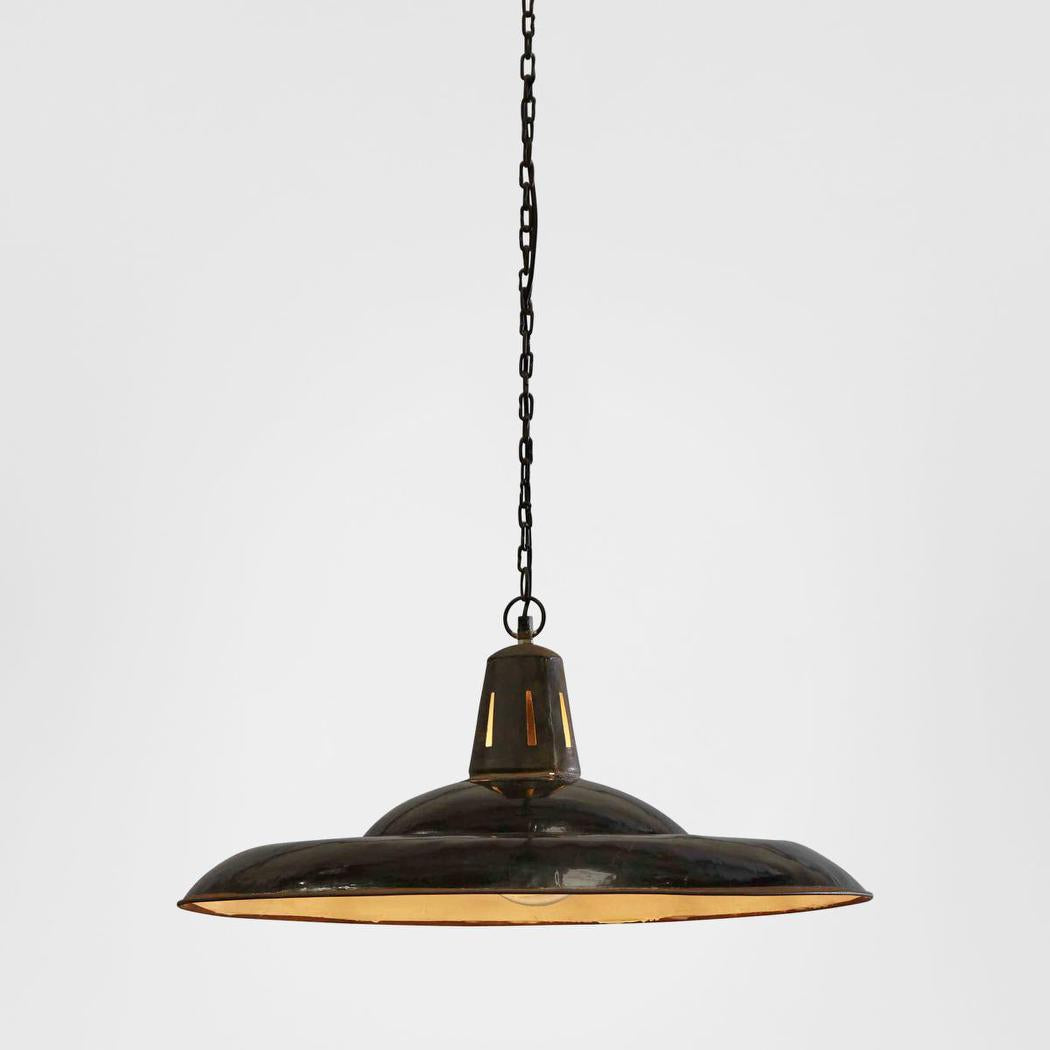 Zetland 1 Light Iron Dish Pendant Large Black - ZAF10252BK
