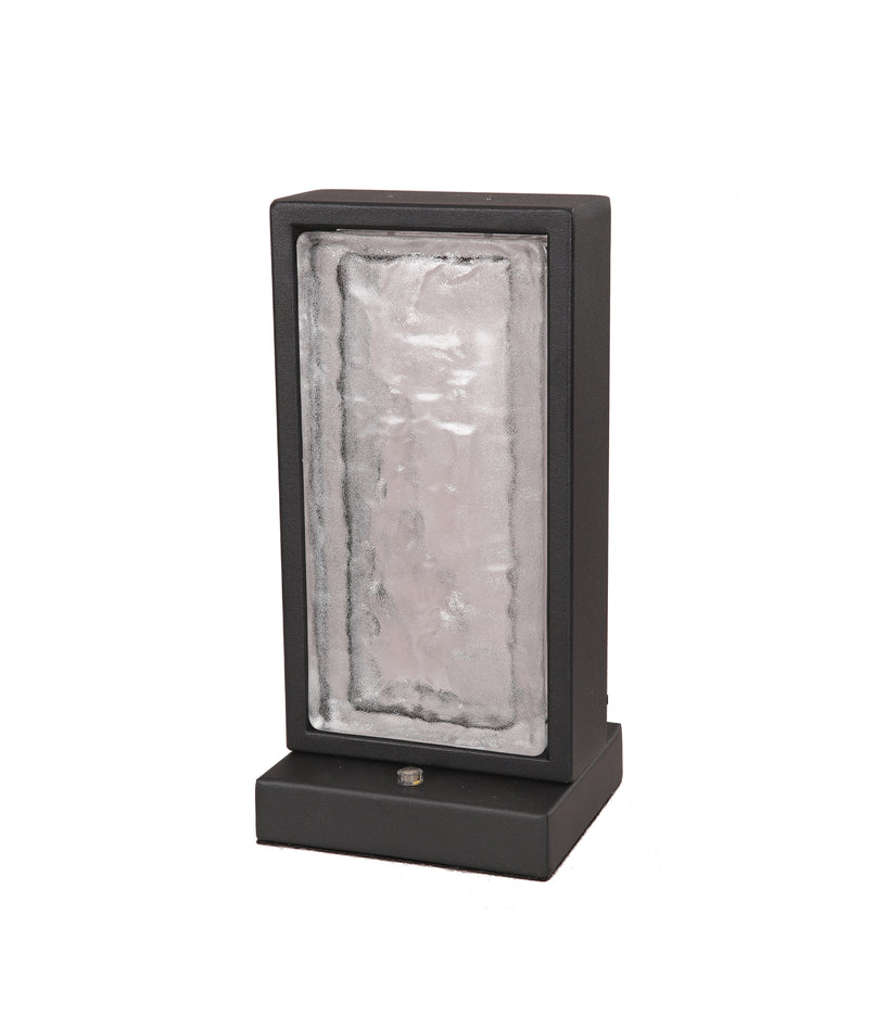 Zeigel LED Rectangular Textured Ice Glass Diffuser Table Lamp 8W 3000K Satin Black - ZEIGEL-T1