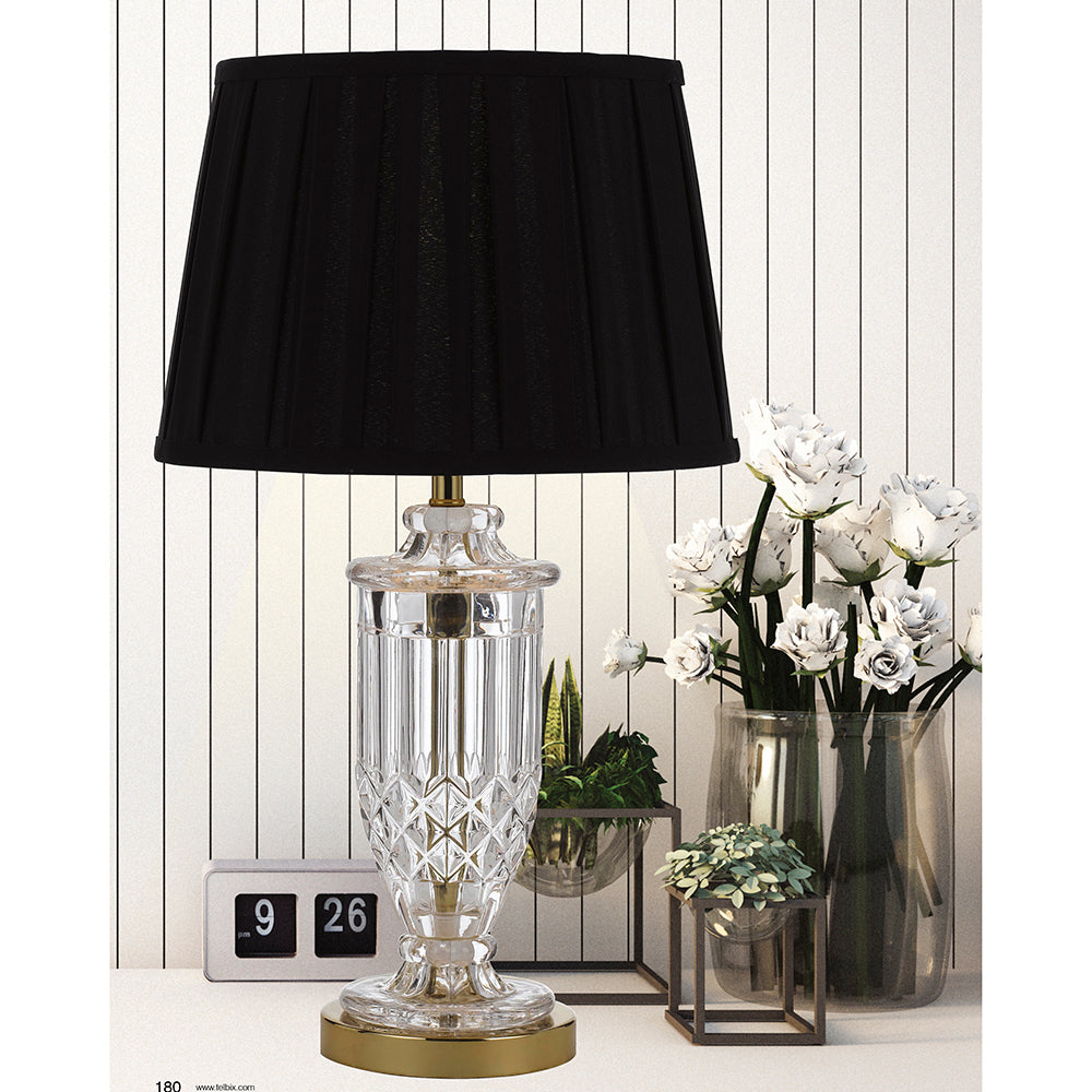 Adria 1 Light Table Lamp Gold & Clear Black - ADRIA TL-GDBK