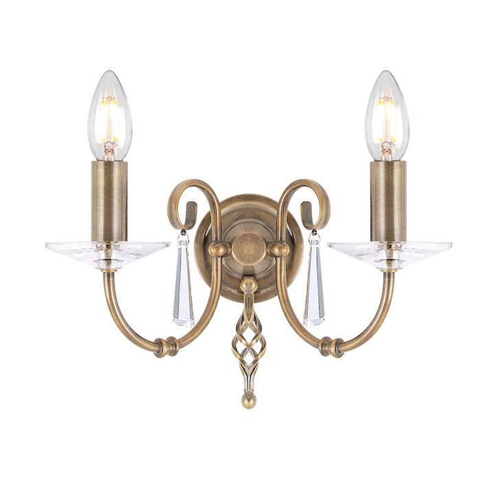 Aegean 2 Light Wall Light Aged Brass - AG2-AGED-BRASS