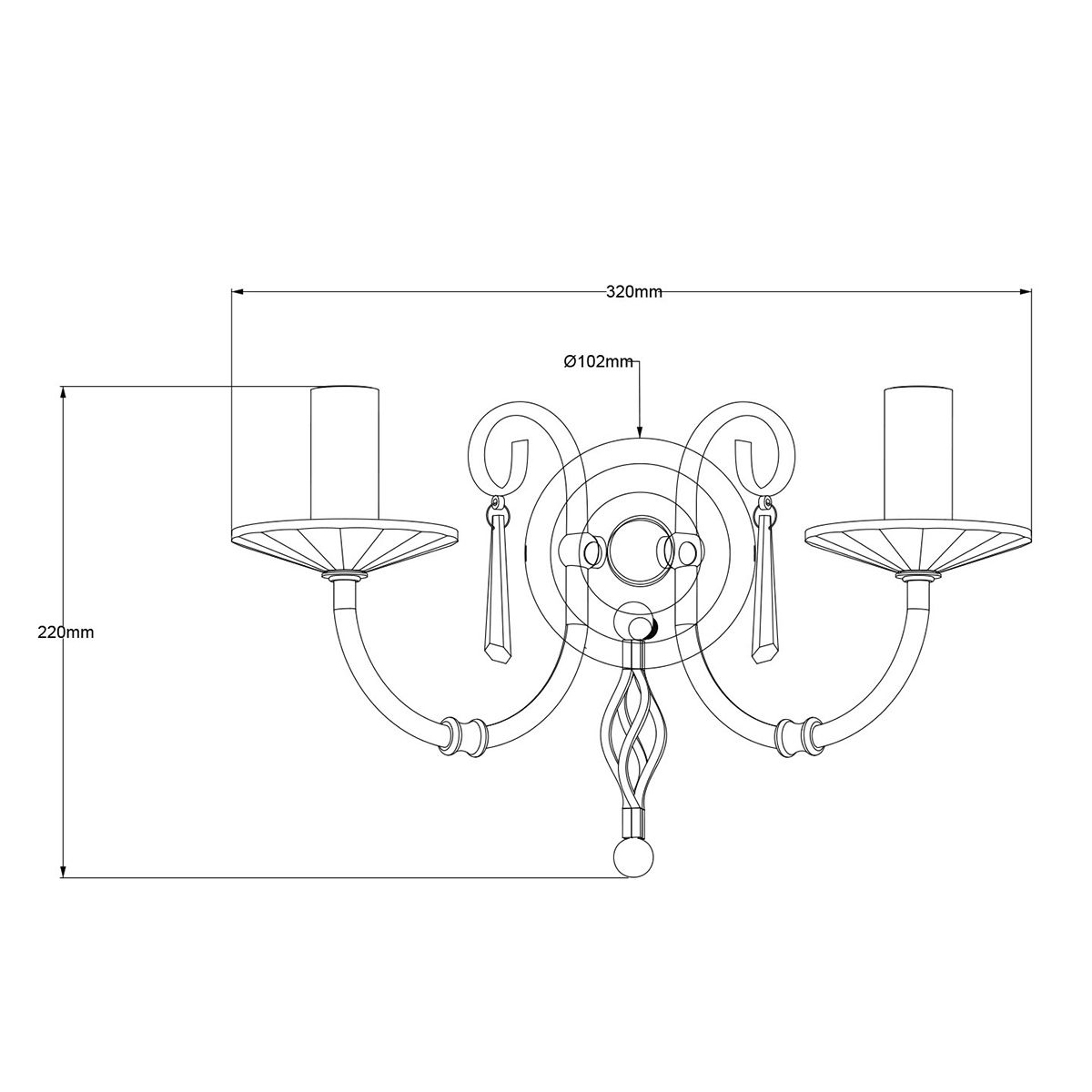 Aegean 2 Light Wall Light Aged Brass - AG2-AGED-BRASS