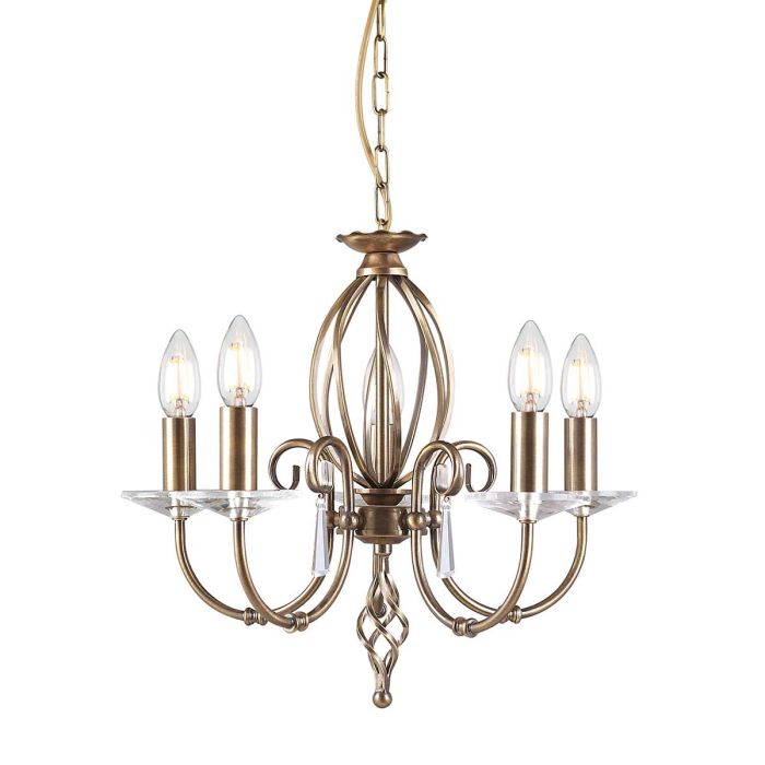 Aegean 5 Light Pendant Aged Brass - AG5-AGED-BRASS