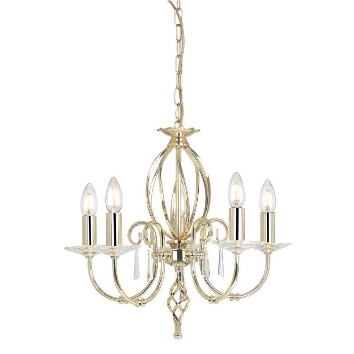 Aegean 5 Light Pendant Polished Brass - AG5-POL-BRASS