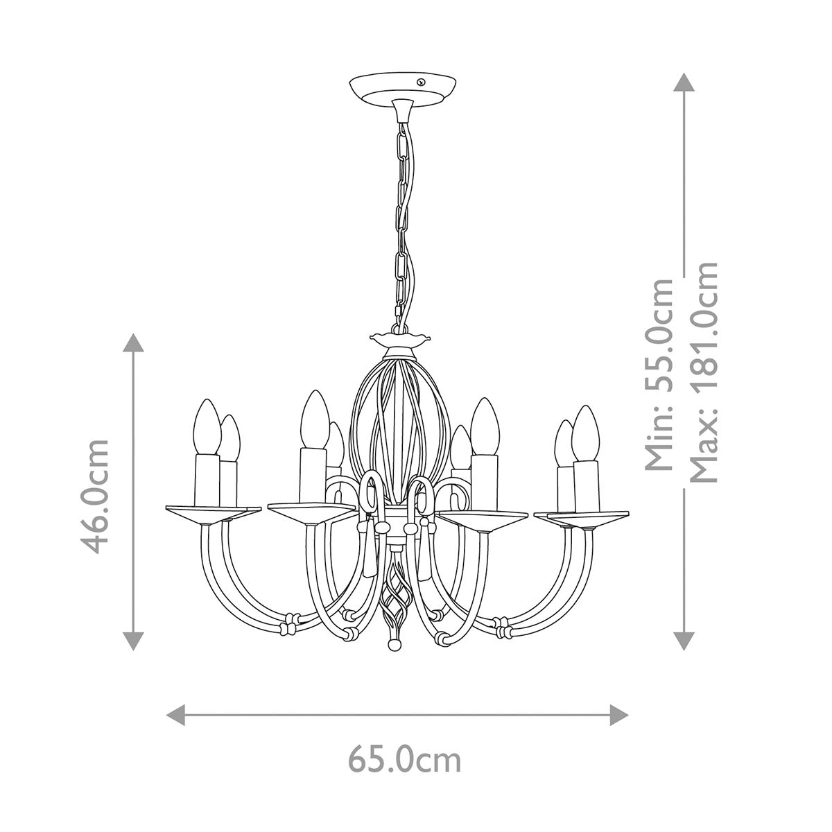 Aegean 8 Light Pendant Aged Brass - AG8-AGED-BRASS