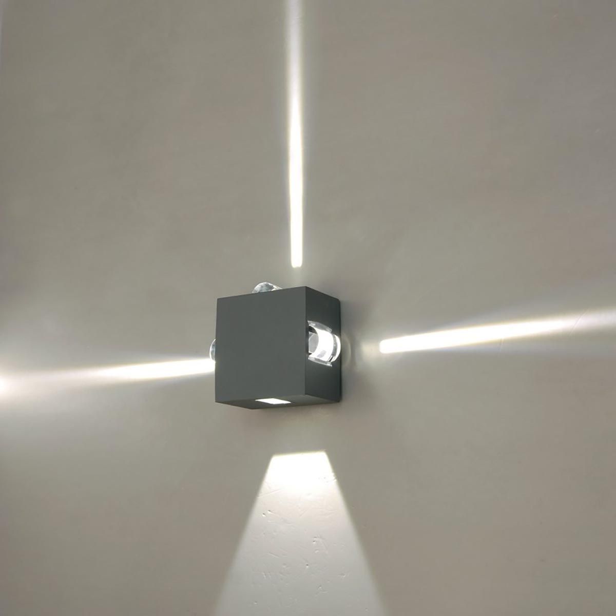 Agner 4 Light LED Wall Light 10W 3000K Graphite - AGNER-4W