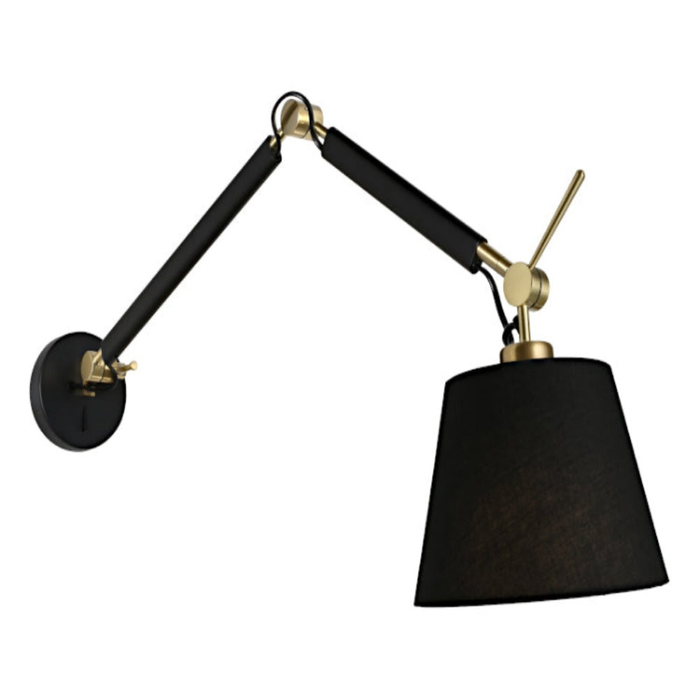 Buy Swing Arm Wall Lights Australia Alsta Large Swing Arm Wall Light Black - ALST1WLGE