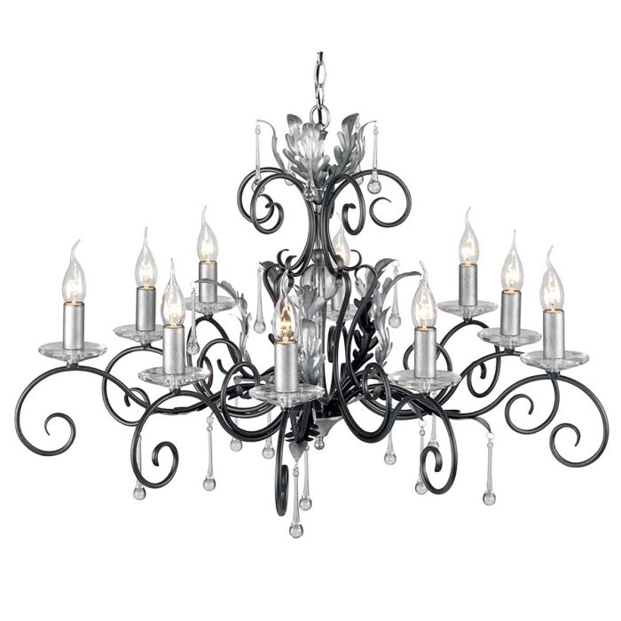 Amarilli 10 Light Pendant Black & Silver - AML10-BLK-SILVER