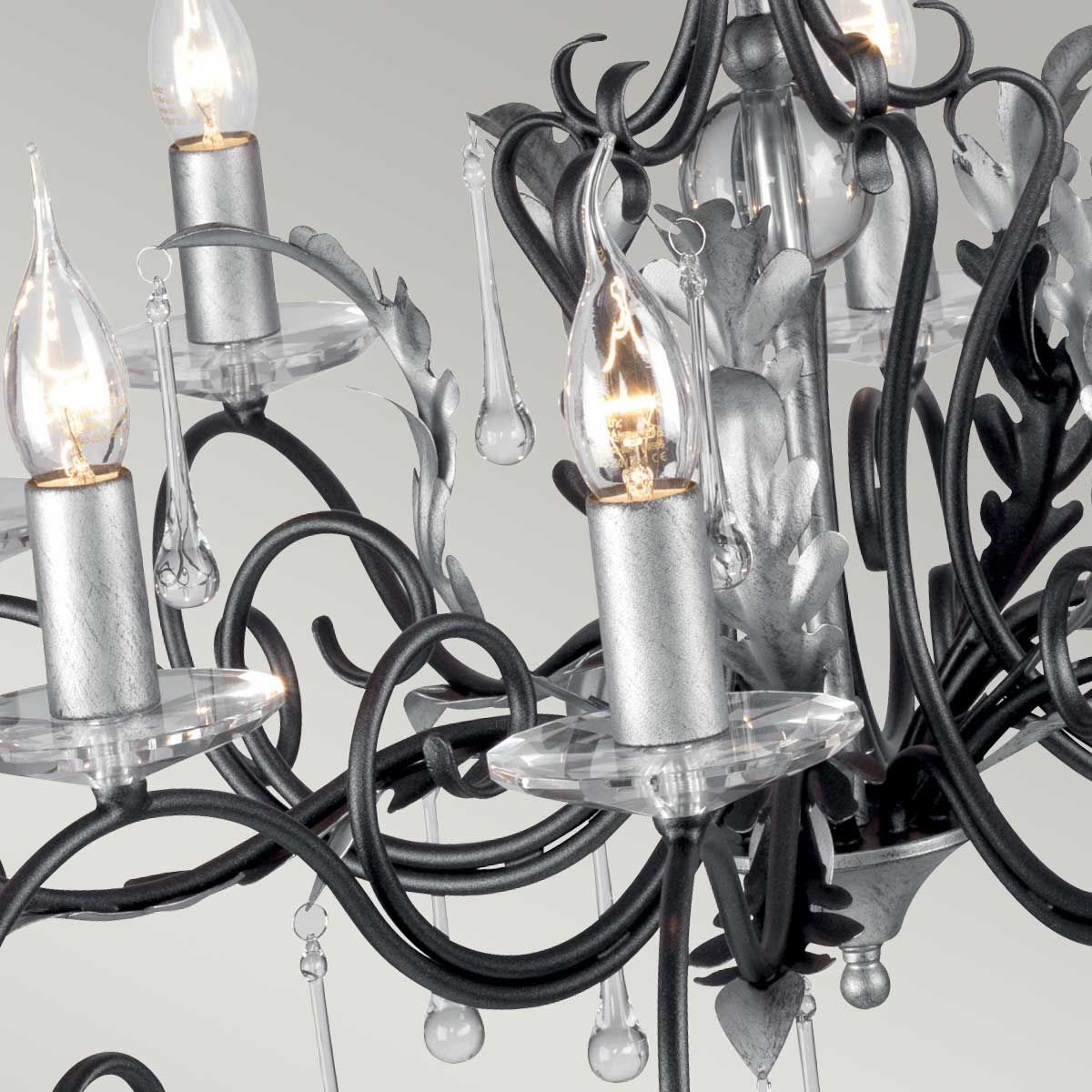 Amarilli 10 Light Pendant Black & Silver - AML10-BLK-SILVER