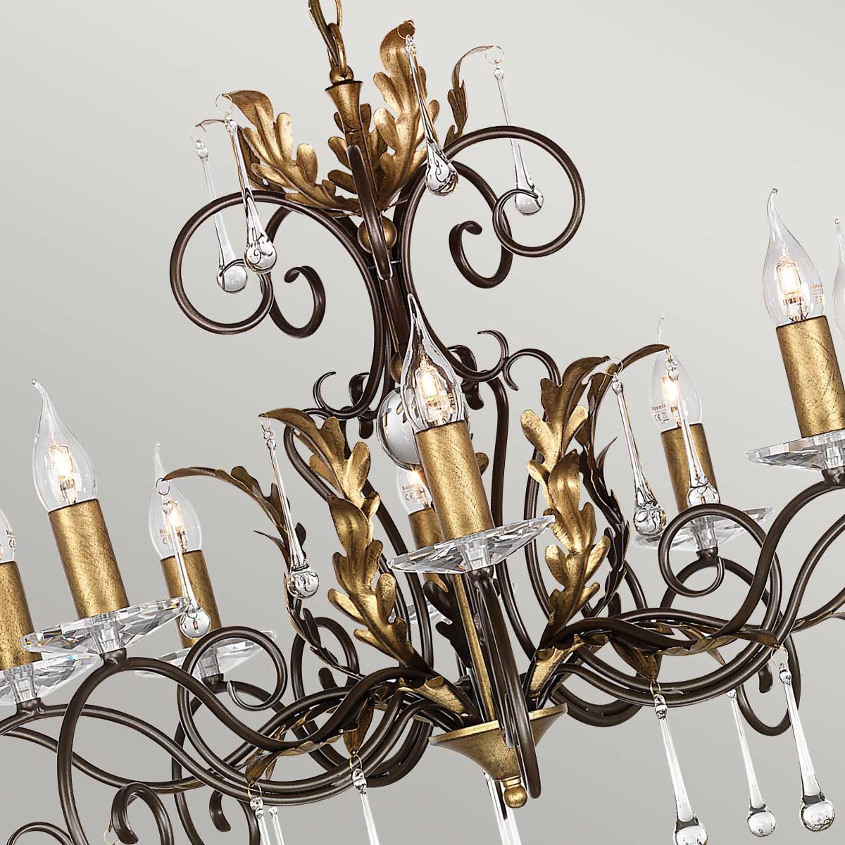 Amarilli 10 Light Pendant Bronze & Gold - AML10-BRONZE